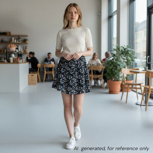 Aritzia SUNDAY BEST Zelda Black Mini Skirt, Casual Floral Skirt, Sz 6